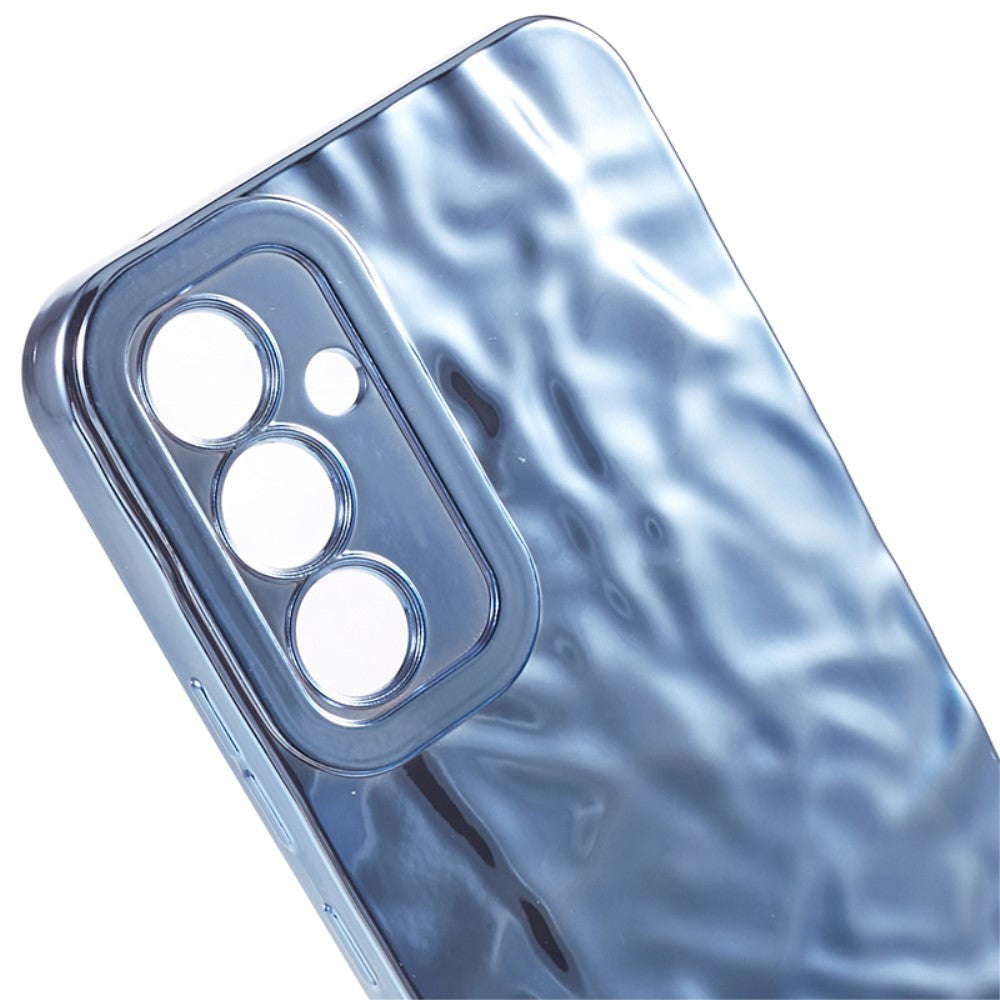 Samsung Galaxy A24 Glänsande Flexibelt Plast Skal - Vågigt Design - Blå