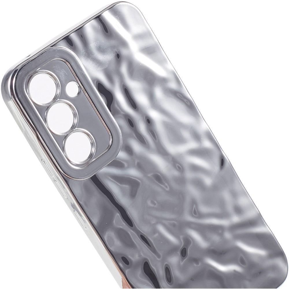 Samsung Galaxy A54 (5G) Glänsande Flexibelt Plast Skal - Vågigt Design - Silver