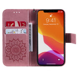 iPhone 15 Läder Plånboksfodral med Rem - Mandala Blomma - Rosa