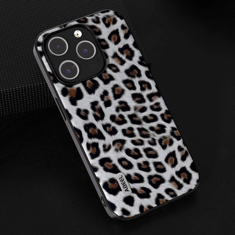 iPhone 15 Pro Max Skal Flexibel Plast - Leopardmönster - Silver