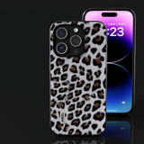 iPhone 15 Pro Max Skal Flexibel Plast - Leopardmönster - Silver