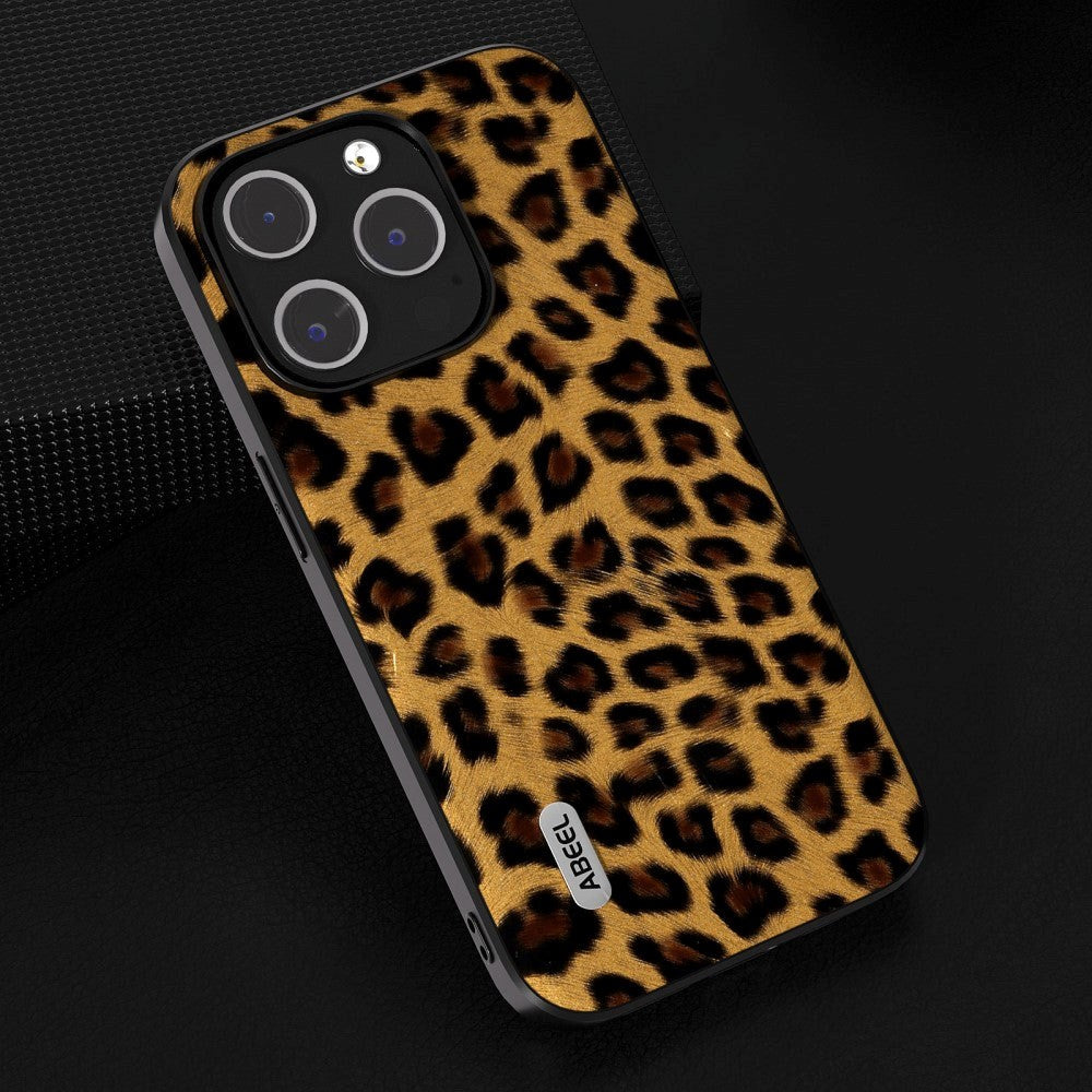 iPhone 15 Pro Max Skal Flexibel Plast - Leopardmönster - Guld