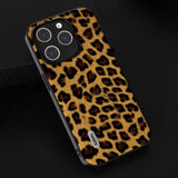 iPhone 15 Pro Max Skal Flexibel Plast - Leopardmönster - Guld