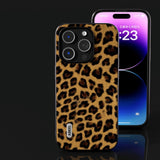 iPhone 15 Pro Max Skal Flexibel Plast - Leopardmönster - Guld