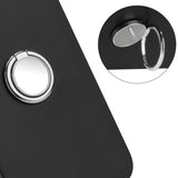 iPhone 15 Flexibelt Plast Skal med Magnetiskt Ringstativ - Svart med Silverfärgad Ring