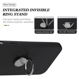 iPhone 15 Pro Flexibelt Plast Skal med Magnetiskt Ringstativ - Svart med Svart Ring