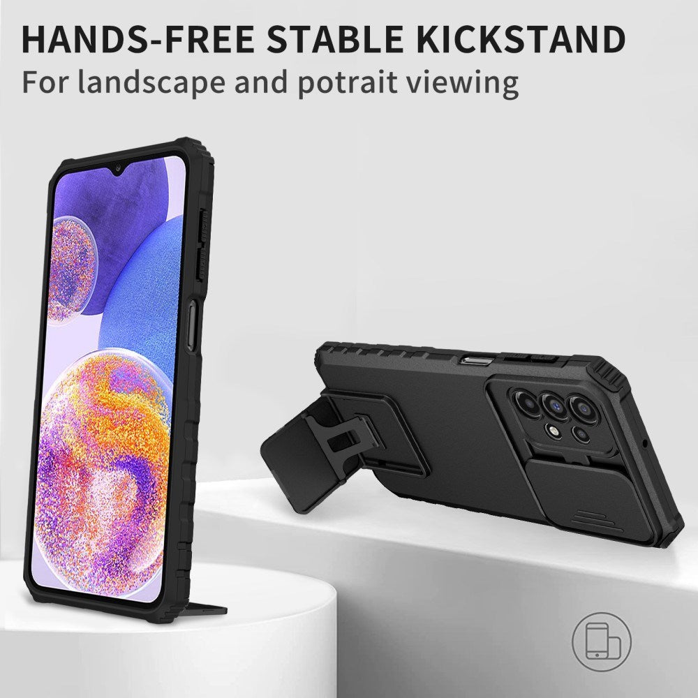 EIDERWOOD Samsung Galaxy A23 / A23 (5G) Hantverker Skal med Stativfunktion & Cam Slider - Svart