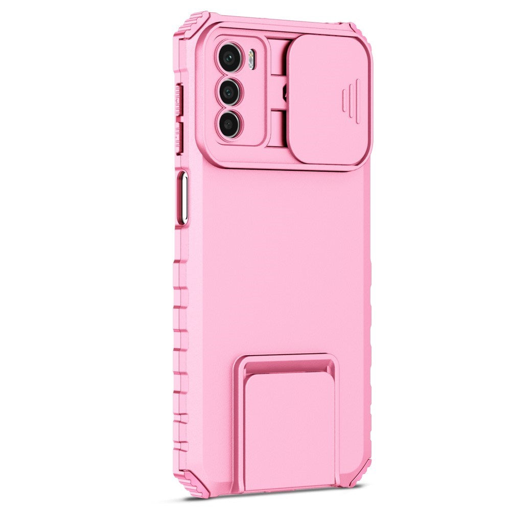 EIDERWOOD Motorola Moto G42 Tåligt Skal m. Stativfunktion & Cam Slider - Pink