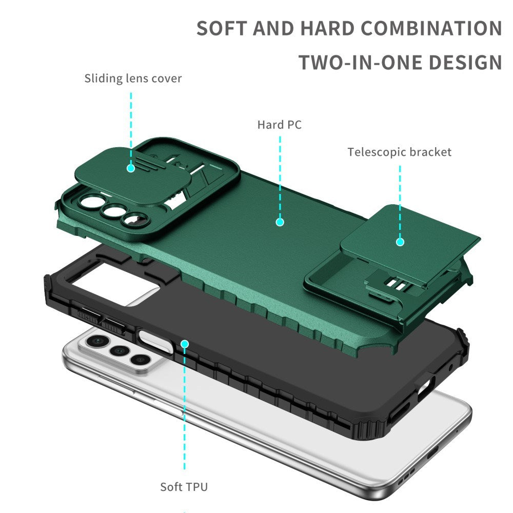 EIDERWOOD Motorola Moto G42 Tåligt Skal m. Stativfunktion & Cam Slider - Grön