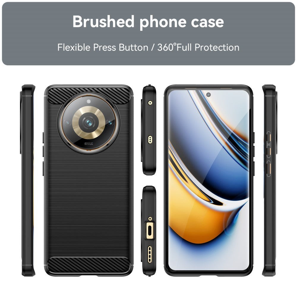 Realme 11 Pro+ 5G / 11 Pro 5G Brushed Carbon Skal - Svart