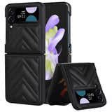 EIDERWOOD Samsung Galaxy Z Flip4 (5G) Fodral i Konstläder med V-Design - Svart