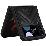 EIDERWOOD Samsung Galaxy Z Flip4 (5G) Fodral i Konstläder med V-Design - Svart