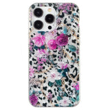 iPhone 15 Pro Flexibelt Plastskal - Leopard och Blommönster