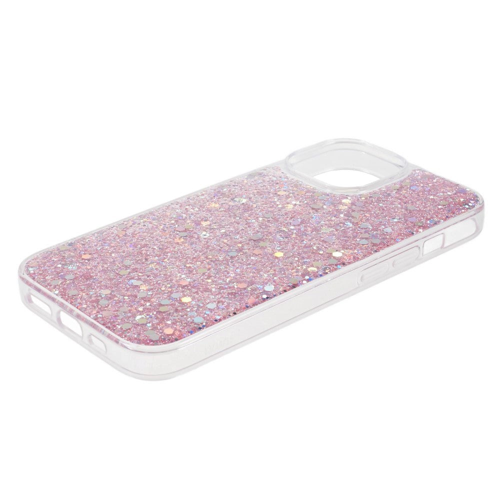 iPhone 15 Skal - Rosa Glitter