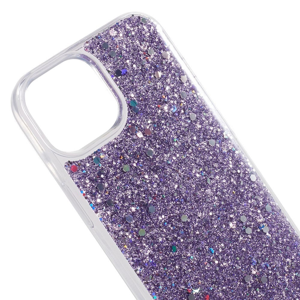 iPhone 15 Skal - Lila Glitter