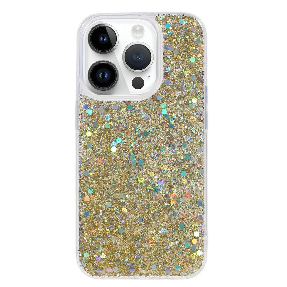 iPhone 15 Pro Glitter Skal - Guld