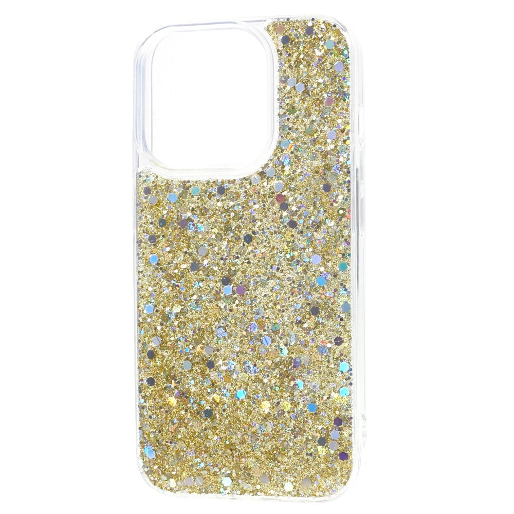 iPhone 15 Pro Glitter Skal - Guld