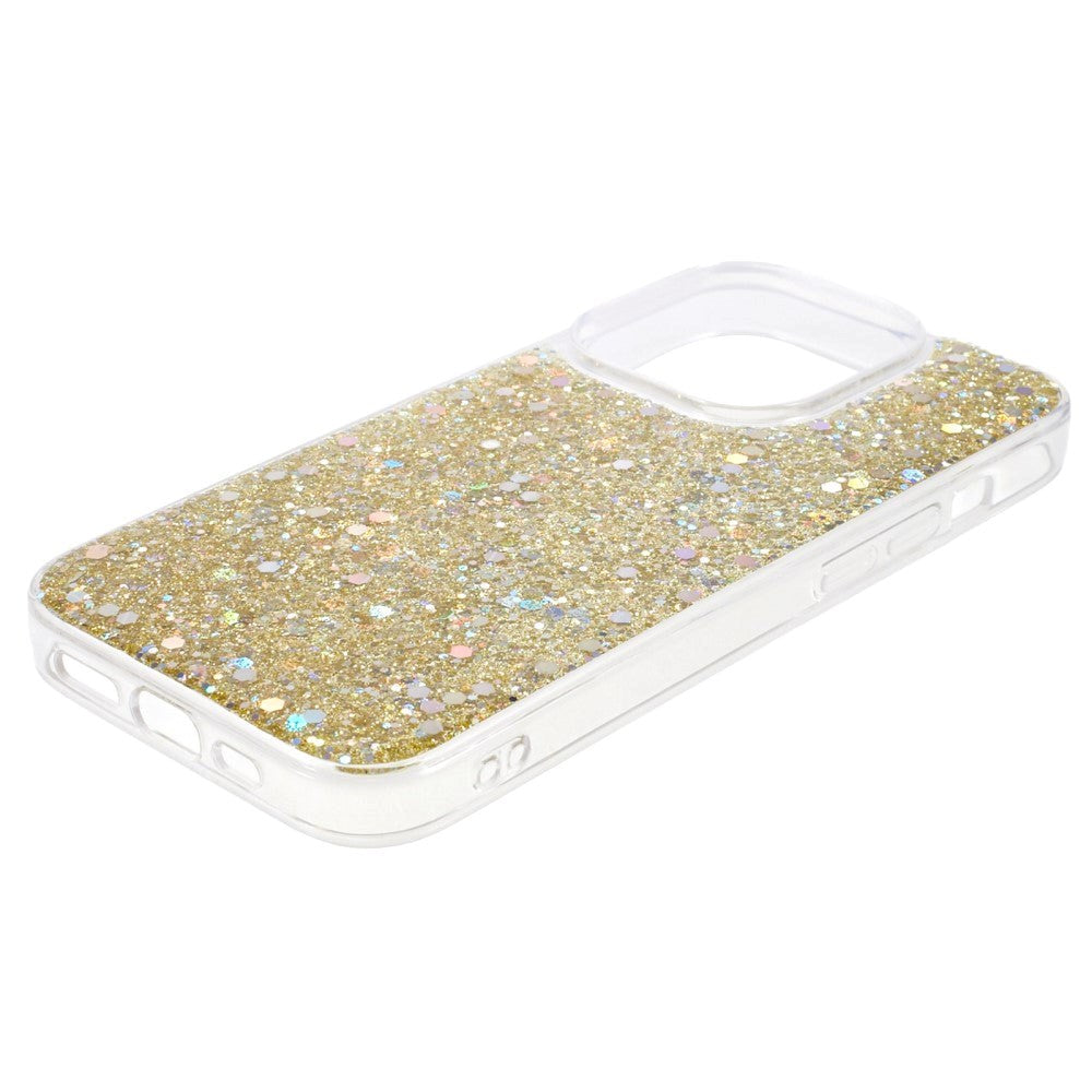 iPhone 15 Pro Glitter Skal - Guld