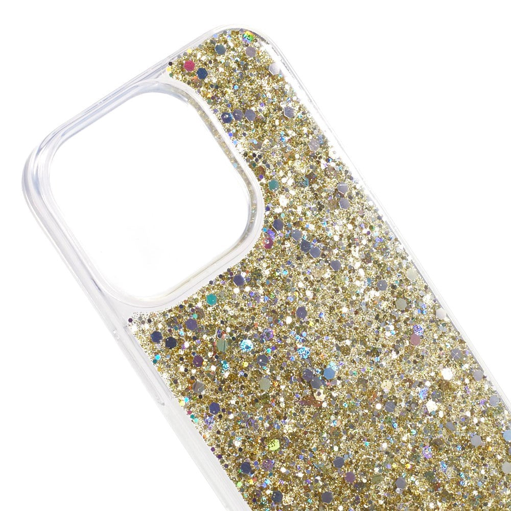 iPhone 15 Pro Glitter Skal - Guld