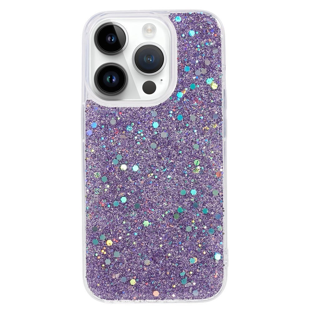 iPhone 15 Pro Glitter Skal - Lila