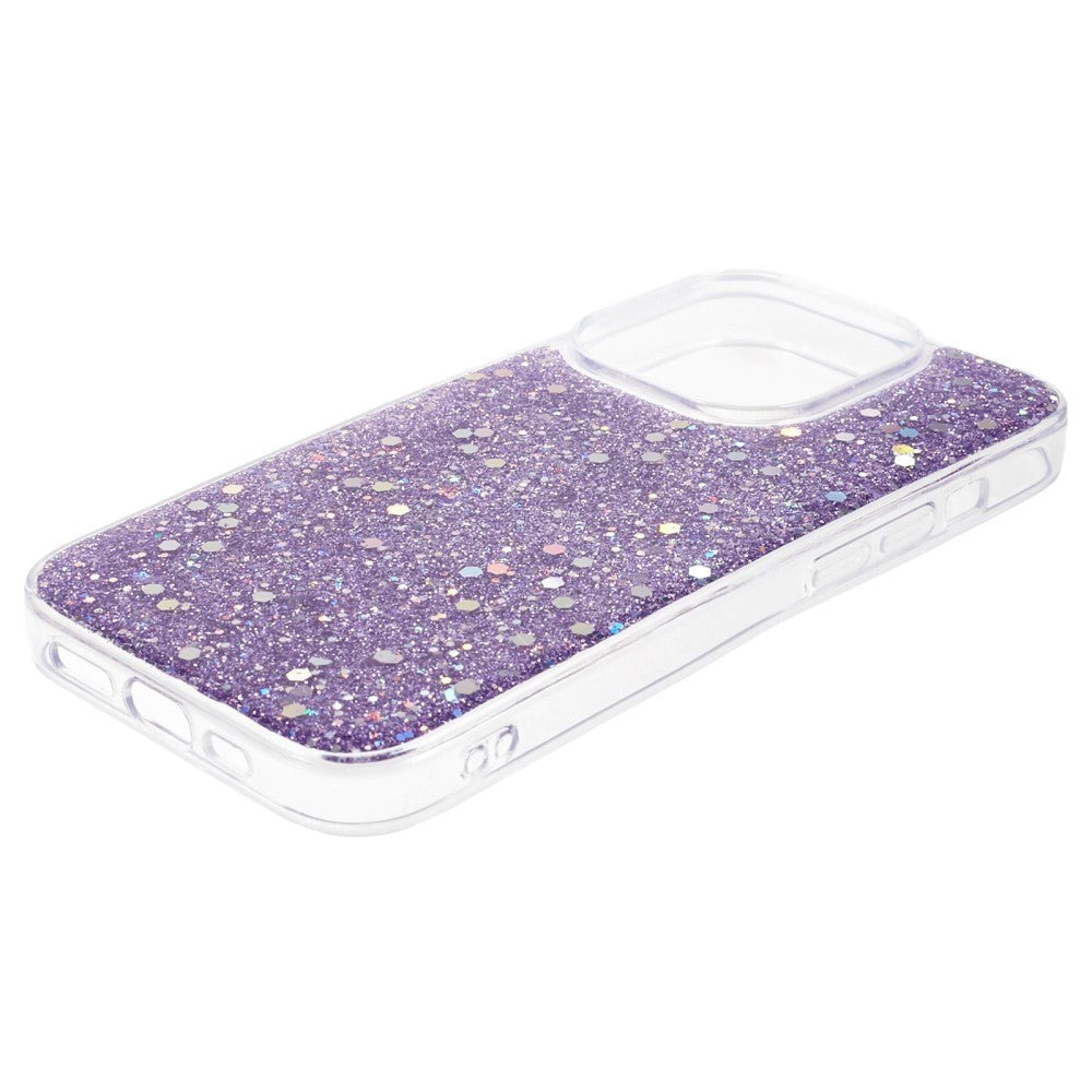 iPhone 15 Pro Glitter Skal - Lila