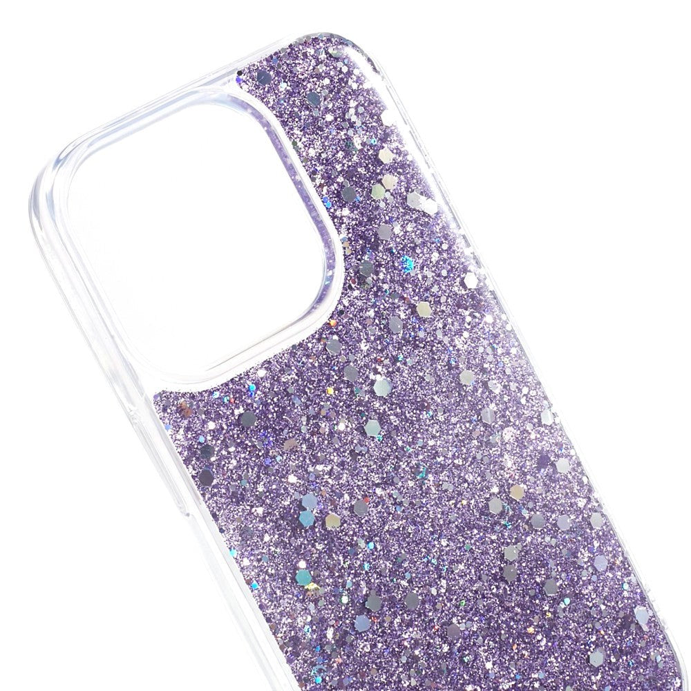 iPhone 15 Pro Glitter Skal - Lila