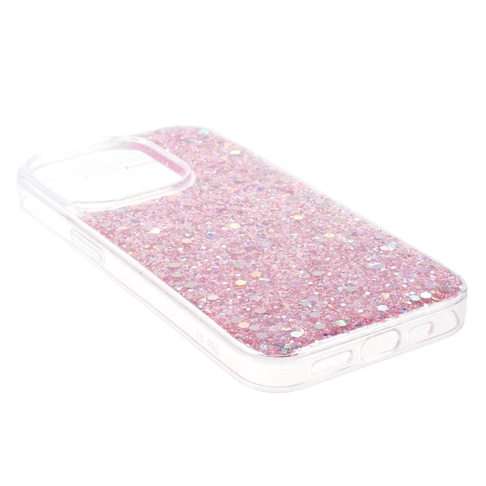 iPhone 15 Pro Max Glitter Skal - Rosa