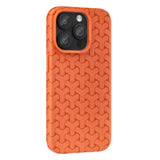 iPhone 15 Flexibelt Plastskal - Flätad Textur - Orange