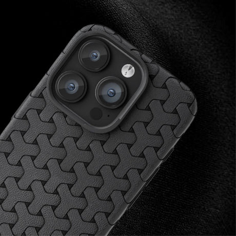 iPhone 15 Pro Flexibelt Plastskal - Flätad Textur - Brun