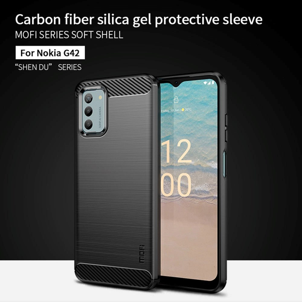 Nokia G42 Brushed Carbon Fiber Plast Skal - Svart