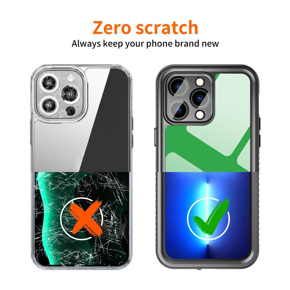 iPhone 14 Pro Max IP68 Damm- & Vattentätt Skal - Genomskinlig / Svart