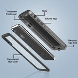 iPhone XR - Vattentätt Hybrid Skal m. Inbyggt Skärmskyddsfilm - Genomskinlig / Svart