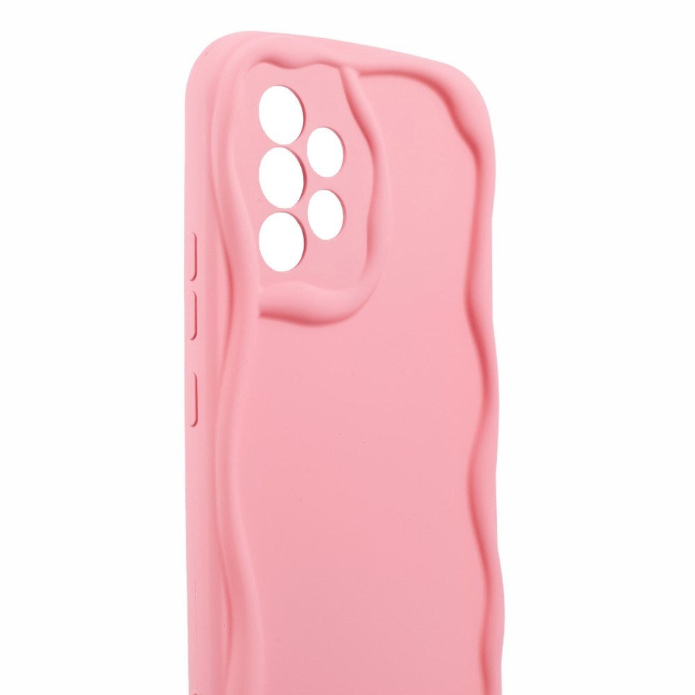 EIDERWOOD Samsung Galaxy A23 / A23 (5G) Flexibelt Plast Skal med Vågiga Kanter - Pink