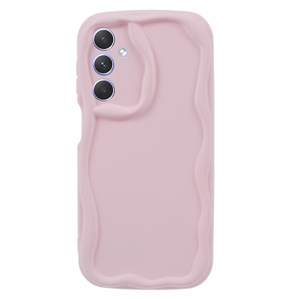 EIDERWOOD Samsung Galaxy S23 FE Flexibelt Plast Skal med Vågiga Kanter - Rosa