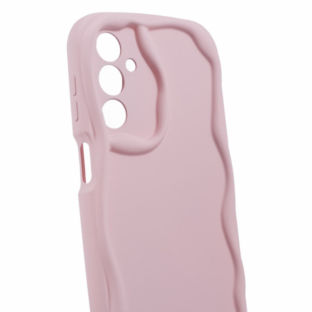 EIDERWOOD Samsung Galaxy S23 FE Flexibelt Plast Skal med Vågiga Kanter - Rosa