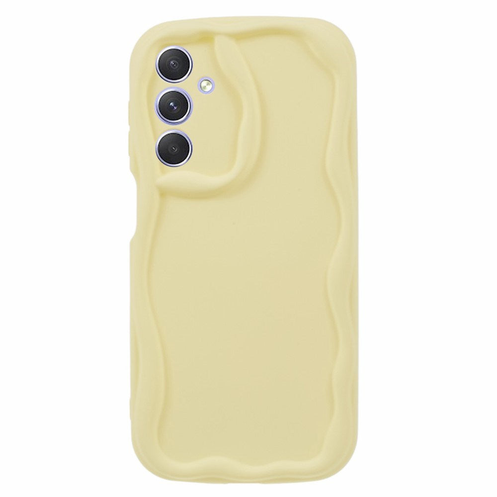EIDERWOOD Samsung Galaxy S23 FE Flexibelt Plast Skal med Vågiga Kanter - Gul