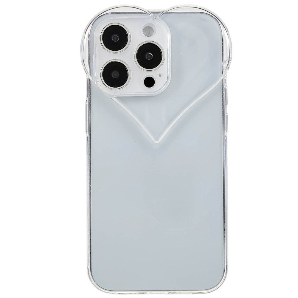 EIDERWOOD iPhone 15 Pro Flexibelt Plast Skal m. Hjärtaform - Transparent