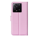 Xiaomi 13T / 13T Pro Litchi Plånboksfodral m. Imitationsläder - Rosa