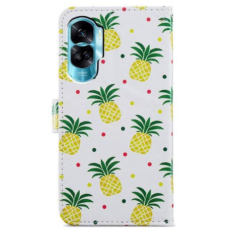 Honor 90 Lite Konstläder Fodral m. Plånbok och Rem - Ananas