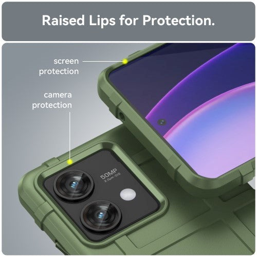 Motorola Edge 40 Neo Rugged Shield Skal - Grön