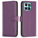 Honor X6a BINFEN Konstläder Flip Fodral m. Korthållare & Ställfunktion - Mörklila