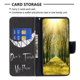 EIDERWOOD Motorola Edge 40 Neo Konstläder Plånboksfodral med Tryck - "Don't Touch My Phone"