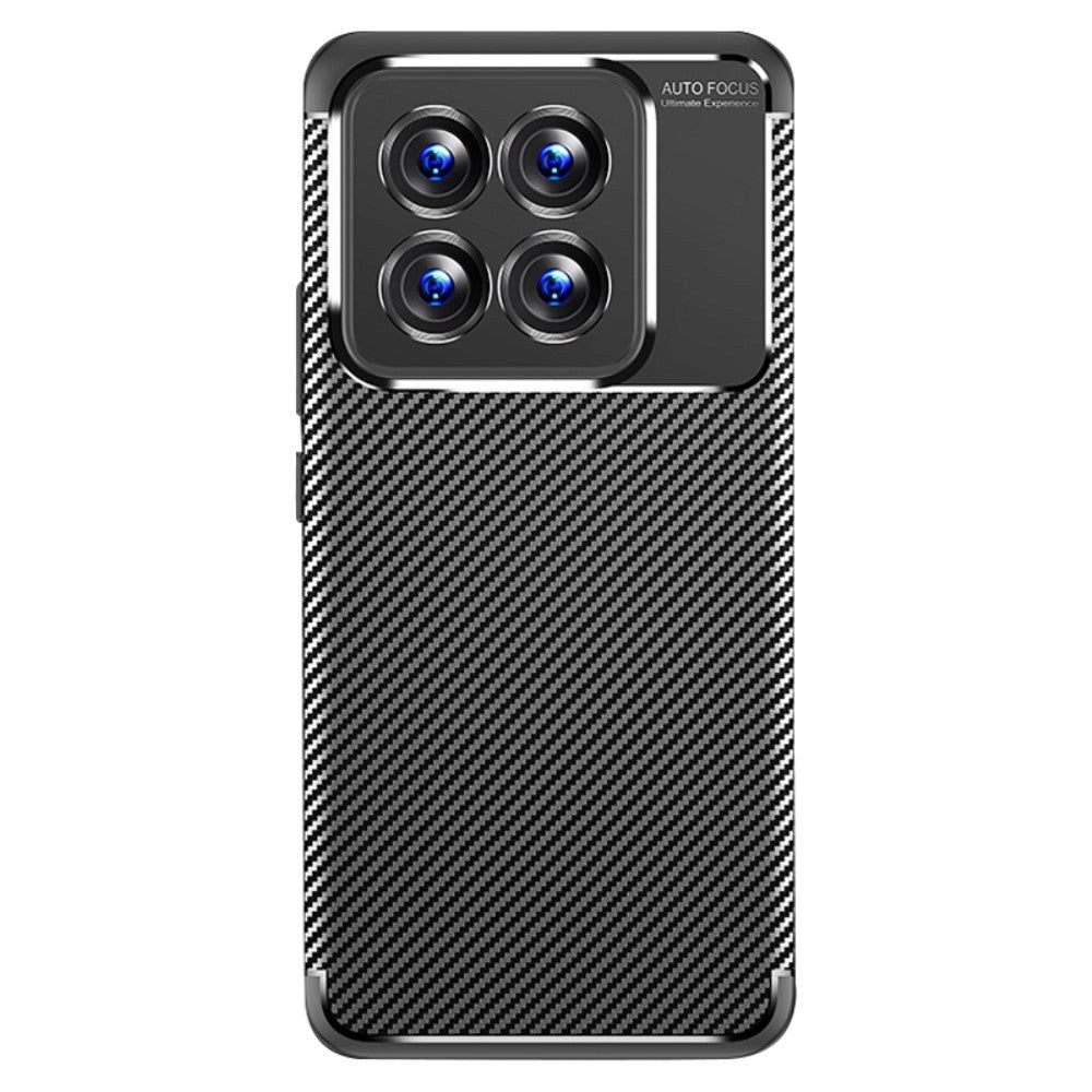 Xiaomi 14 Pro Carbon Fiber Flexibel Plastskal - Svart