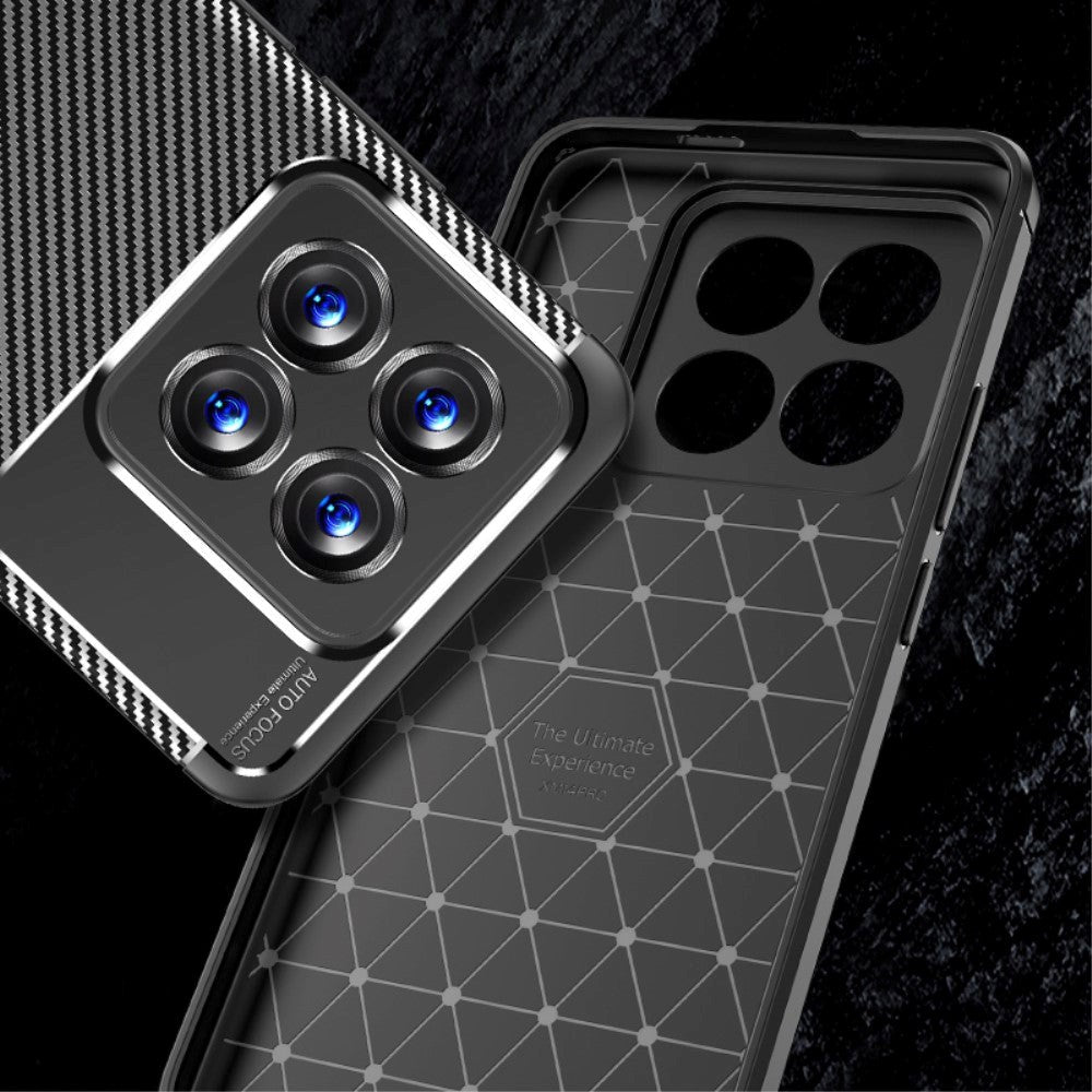 Xiaomi 14 Pro Carbon Fiber Flexibel Plastskal - Svart