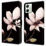 Motorola Moto G54 PU-Läder Plånboksfodral m. Tryck - Blomma