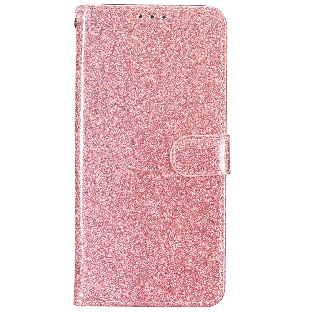 EIDERWOOD Motorola Moto G54 Läder Flip Fodral med Plånbok och Rem - Glitter - Rose Gold