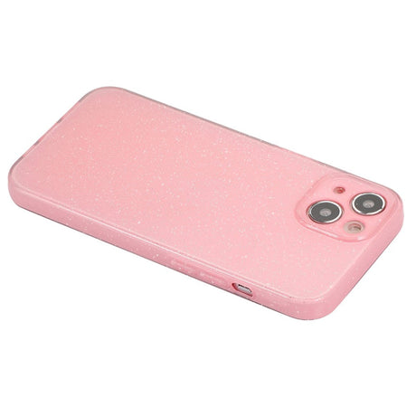 iPhone 15 Flexibelt Plastskal med Glitter - Rosa