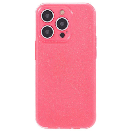 iPhone 15 Pro Flexibelt Plastskal med Glitter - Pink