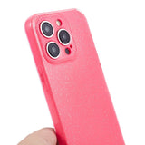 iPhone 15 Pro Flexibelt Plastskal med Glitter - Pink