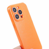 iPhone 15 Pro Flexibelt Plastskal med Glitter - Orange